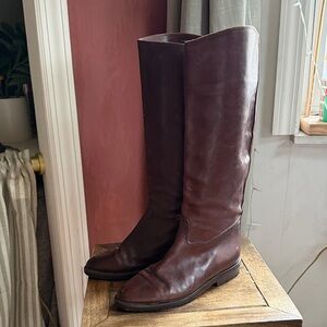 1980s Brown/reddish Leather vintage riding Boots